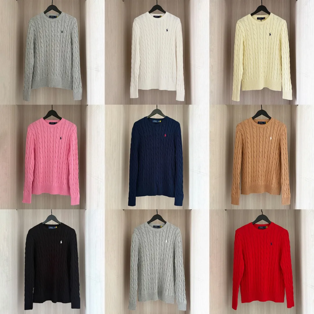 P200 💰 RALPH LAUREN twelve colors classic small label embroidered round neck long-sleeved knitted sweater top Twelve colors Colors: white, black (white label), gray (white label), pink, red, khaki, apricot, navy (red label), coffee, black (red label), navy (white label), gray (navy label), apricot Size: S M L XL Material: cotton Weight: 650g